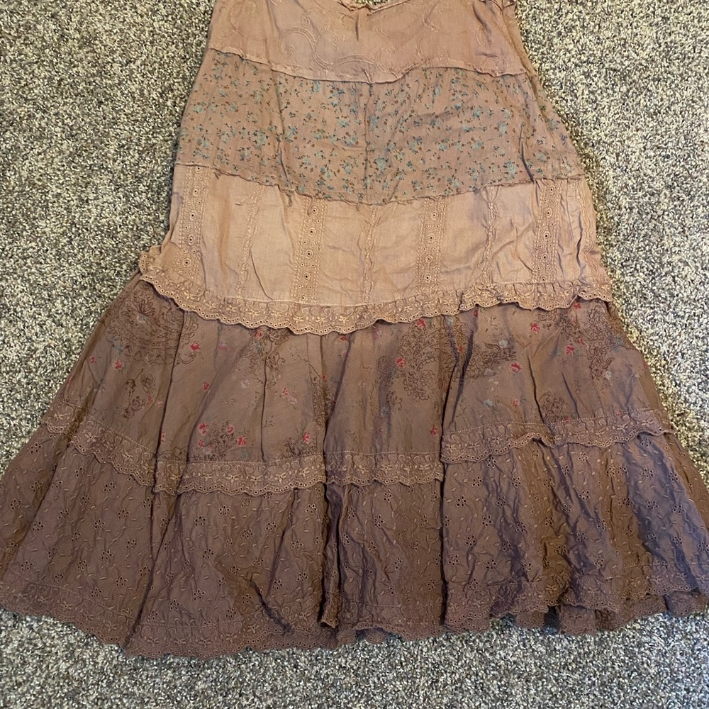 Elegant Brown Layered Skirt